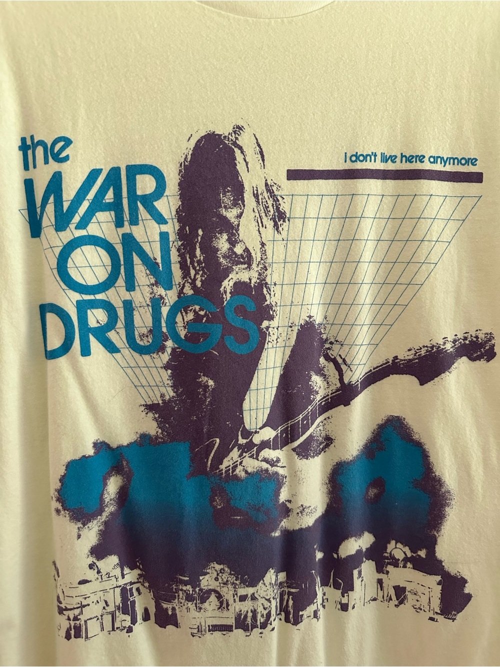 The War On Drugs Graphic White Tee - Blue/Purple Print - Picture 2 of 5